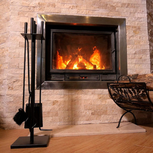Strend Pro Fireplace Tool Set with Stand Holder Black