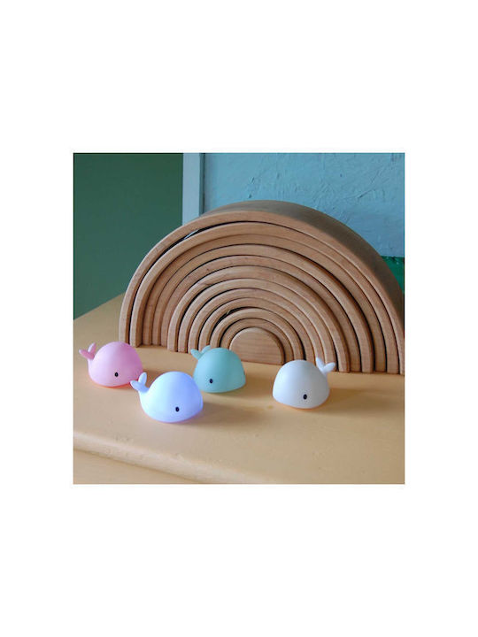 Flow Lumini LED Lampă decorativă pentru copii Atingere Moby Roz 7.5x4.5x5.5εκ. Balena