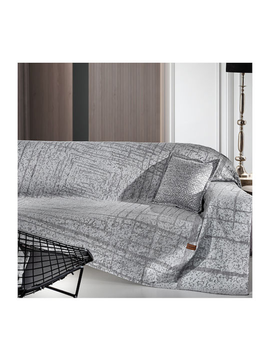Guy Laroche Monte Ριχτάρι Τριθέσιου Καναπέ Chenille 180x300εκ. Grey 1133030223022