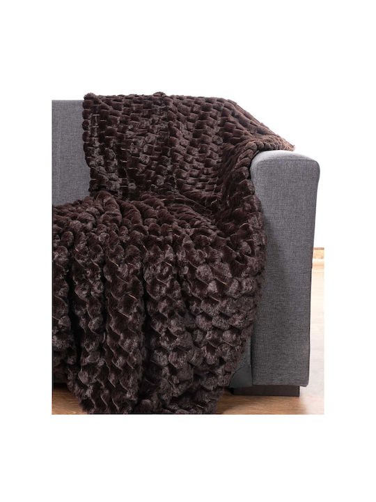 Silk Fashion Decken & Couchdecken Sesselüberwurf Pelzartig 170x220cm Braune