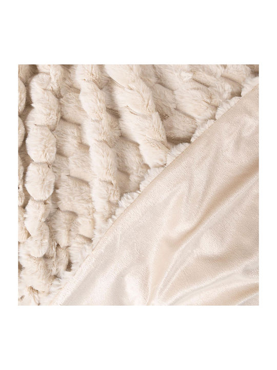 Silk Fashion Silk Fashion Armchair Throw Fur 170x220cm Ivory