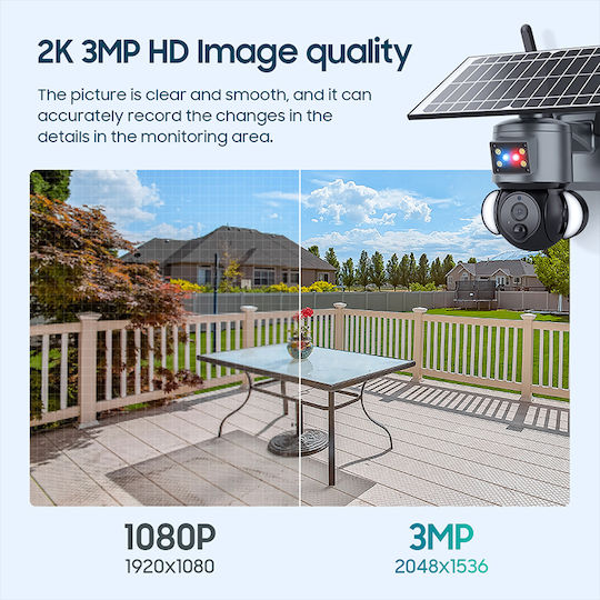 JK14-S528-3MP-WiFi IP Surveillance Camera Wi-Fi Full HD+ 5MP Waterproof Battery Powered with Lens 3.6mm