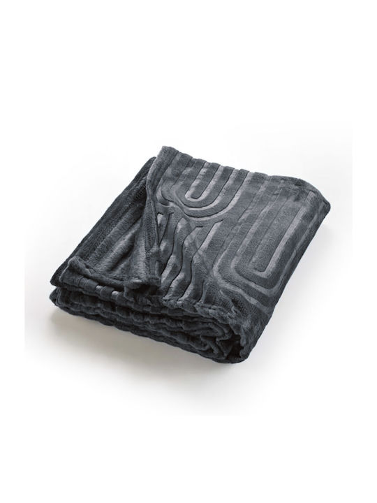 Kipper Mariolis Ριχτάρι Πολυθρόνας Ζακάρ 150x220εκ. Grey
