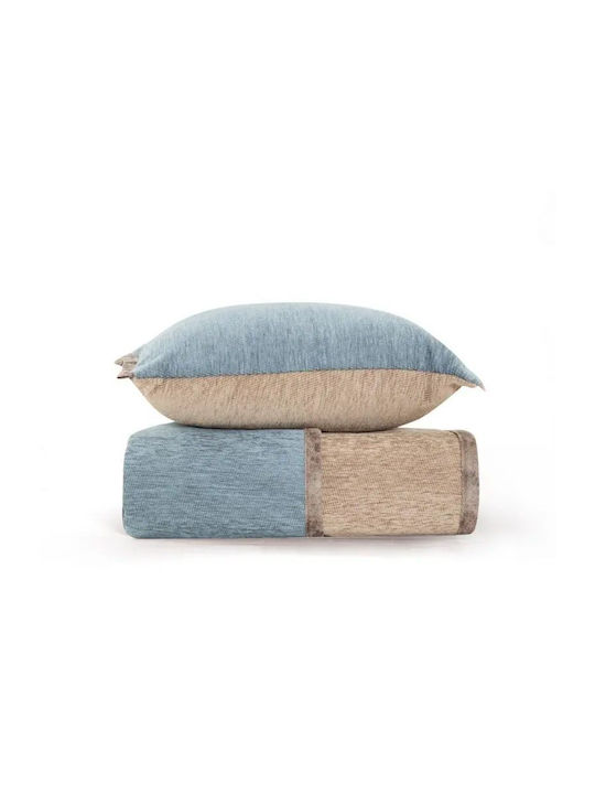 Nef-Nef Homeware Three-Seater Sofa Throw New Tanger 180x300cm Aqua-Mocca 024967 Aqua/Mocha