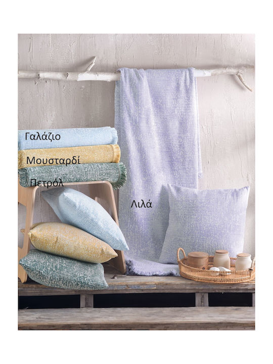 Rythmos Canda Three-Seater Sofa Throw Two Sides Jacquard 180x280cm Petrol Blue