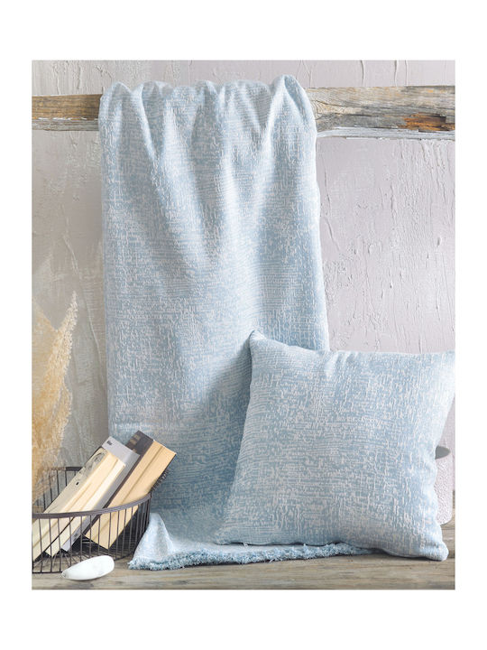 Rythmos Canda Three-Seater Sofa Throw Two Sides Jacquard 180x280cm Petrol Blue