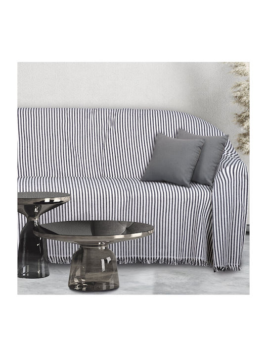 Das Home 0253 Zweisitzer-Sofa Überwurf Jacquard 180x250cm Ecru