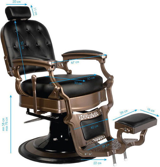 Barber Equipment Καρέκλα Barbier Schwarz mit verstellbarer Höhe