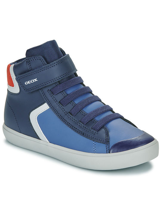 Geox J Gisli Kids Sneakers High Anatomic with Scratch Blue