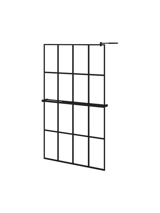 vidaXL Divider de verandă Duș cu Glisare Ușă 118x190cm Dungi Negru
