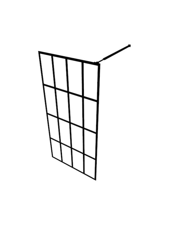 vidaXL Divider de verandă Duș cu Glisare Ușă 118x190cm Dungi Negru