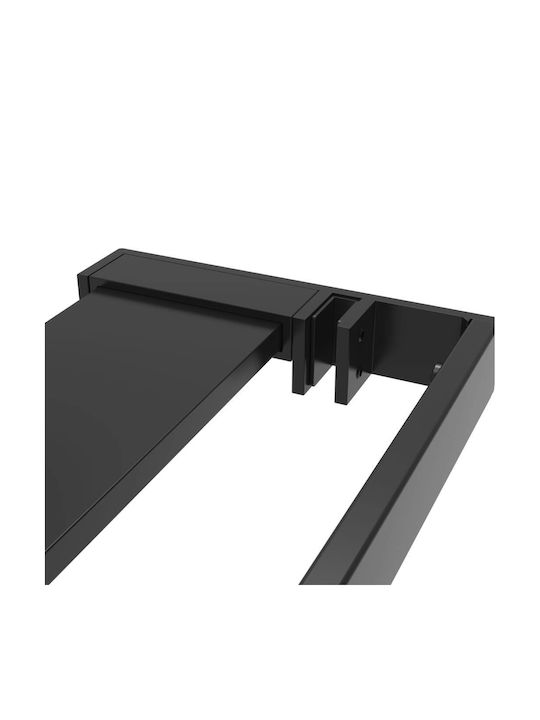 vidaXL Divider de verandă Duș cu Glisare Ușă 118x190cm Dungi Negru