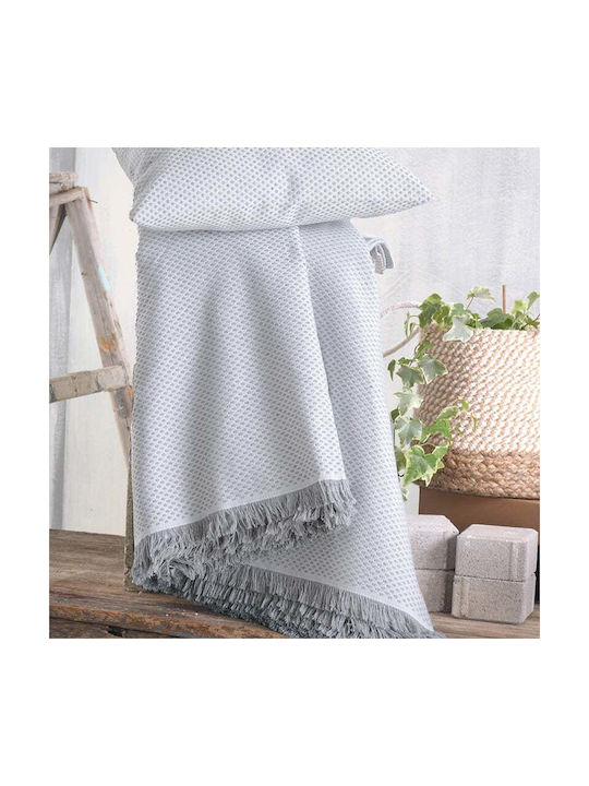 Rythmos Decorative Pillow Case Matis Made of 100% Cotton Gray 40x40cm