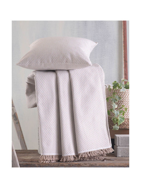 Rythmos Decorative Pillow Case Matis Made of 100% Cotton Gray 40x40cm