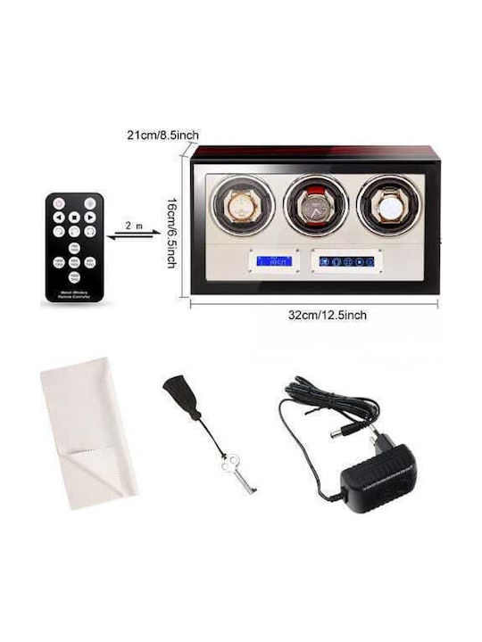 Cutie pentru ceasuri automate Iuni Luxury Watch Winder 3 Mahon-crem