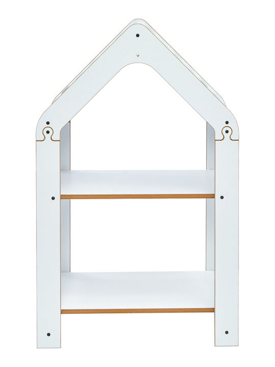Kinderregale Montessori Zoilen Wandhalterung Weiß-Blau 50x30x80cm