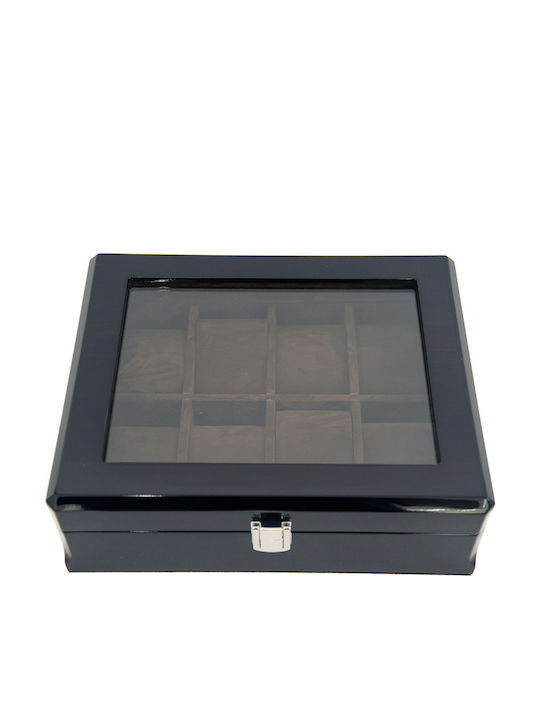 Daponte Wooden Case Deluxe with transparent lid for 8 watches in Black color DAP-WB14 Daponte Wooden Case Deluxe with transparent lid for 8 watches in Black color DAP-WB14