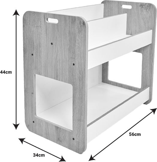 Παιδική Ραφιέρα Dovere Τοίχου Λευκή 56x34x55εκ.