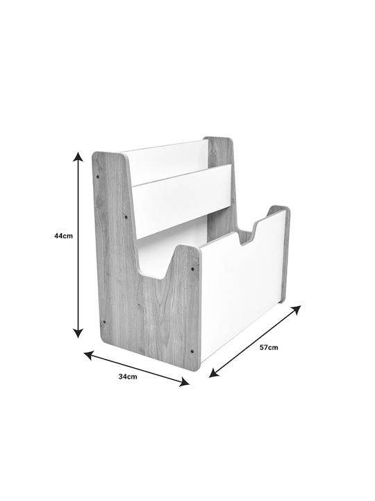 Kids Shelving Unit Crane Wall Mount White 57x34x55cm