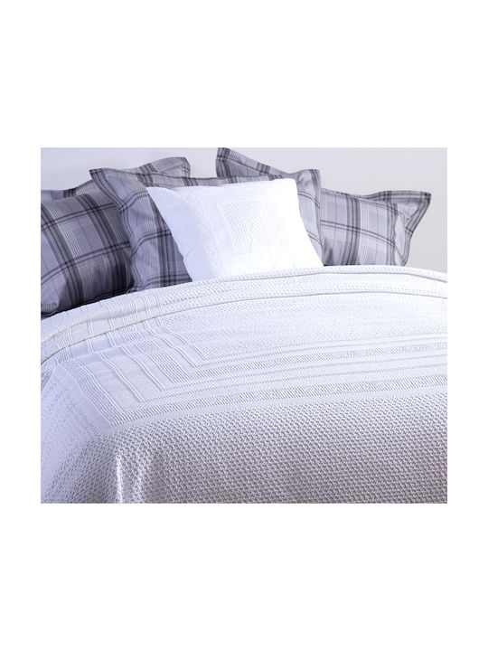 Nef-Nef Homeware Διακοσμητική Μαξιλαροθήκη Bernard από 100% Βαμβάκι Λευκή 50x50εκ.