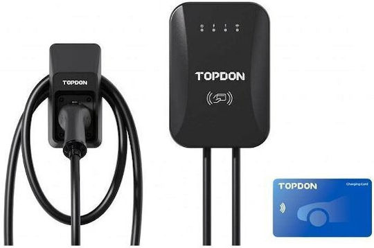 Topdon Επιτοίχιος Σταθμός Φόρτισης 7kW με Ενσωματωμένο Καλώδιο Type 2