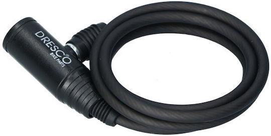 Dresco mit Schlüssel Schwarz 150cm Ø6mm