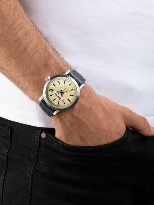 Timberland Discoll Men's Watch 46mm Battery with Blue Leather Strap