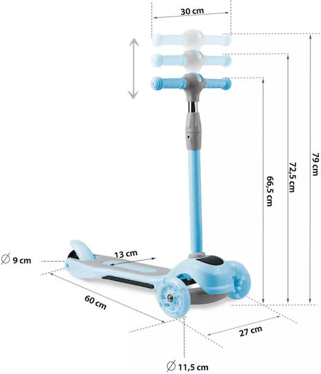 Ricokids Kids Scooter Piko 3-Wheel Light Blue