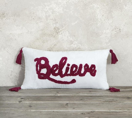 Nima Zierkissen Believe Weiß 30x60cm