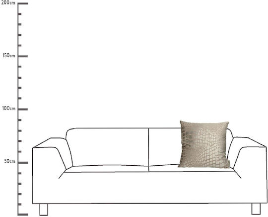ArteLibre Velvet Ecru Sofa Cushion 45x45cm