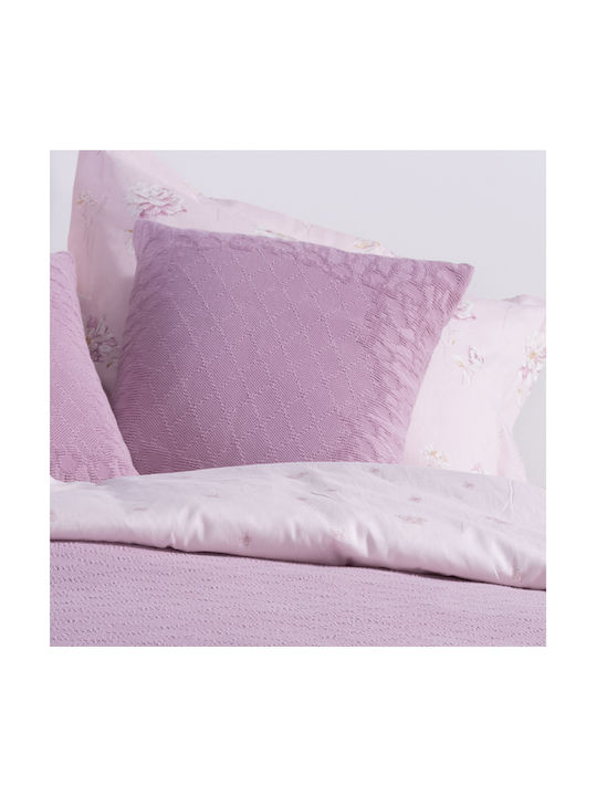 Nef-Nef Homeware Διακοσμητική Μαξιλαροθήκη Vendetta από 100% Βαμβάκι Mauve 50x50εκ.