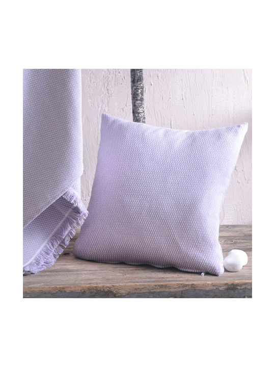 Rythmos Decorative Pillow Case Living Room Utopia Made of 100% Cotton Lilac 40x40cm