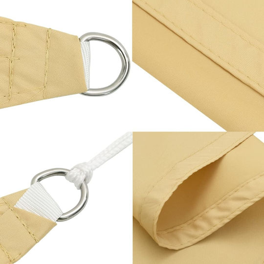 vidaXL Square Shade Sail Beige with PU Coating 2x2m