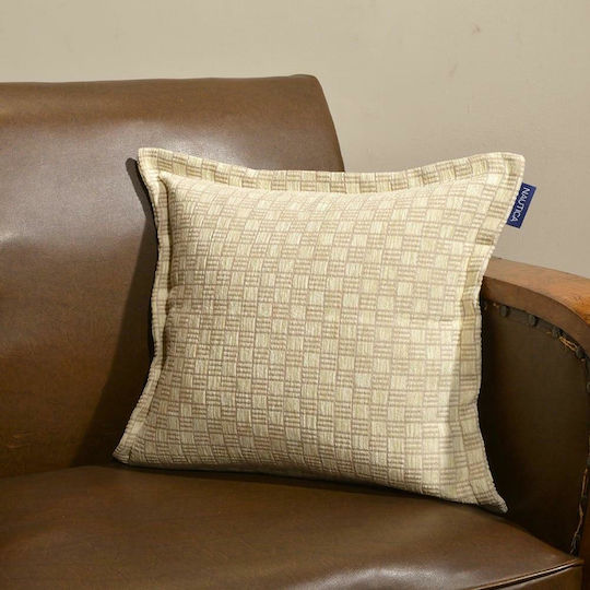 Nautica Decorative Pillow Case from 100% Cotton Ecru 43x43cm