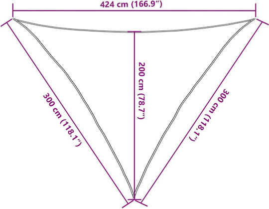 vidaXL Triunghi Umbrela Sail Gri cu strat PU 3x4.24x4.24m