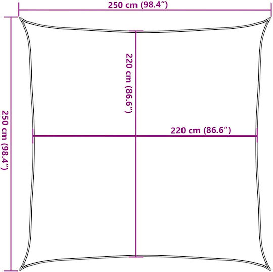 vidaXL Platz Sonnensegel Beige mit PU-Beschichtung 2.5x2.5m