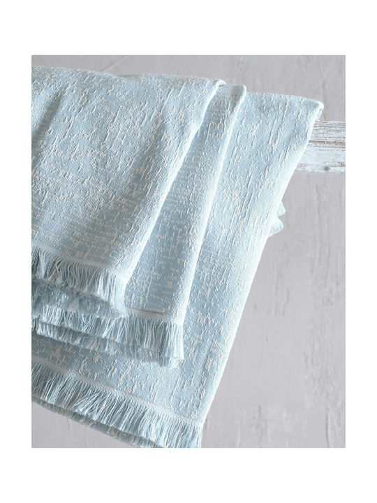 Rythmos Decorative Pillow Case Canda From 100% Cotton Light Blue 40x40cm