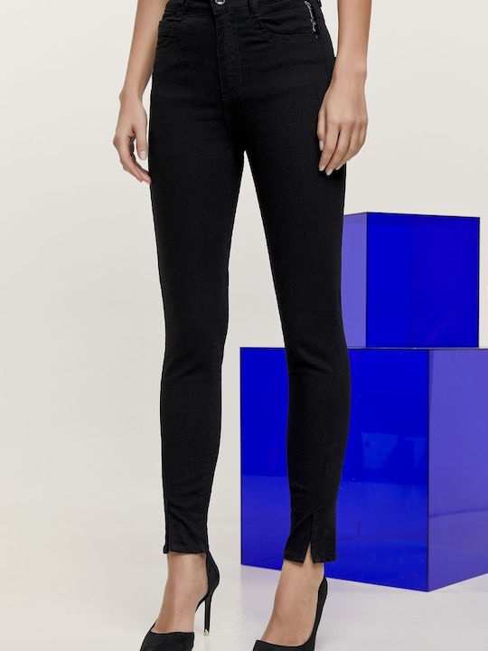 Edward Jeans Talie înaltă Blugi pentru femei cu croială skinny Negru