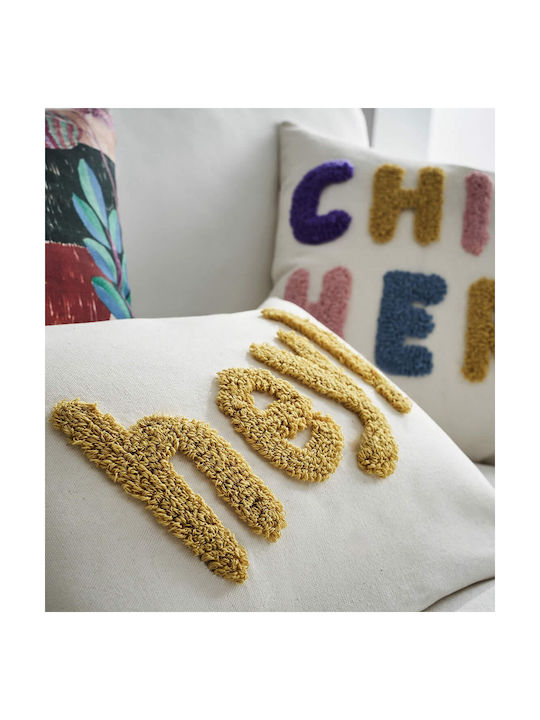 Gofis Home Διακοσμητική Μαξιλαροθήκη Hey Fleece Ecru-yellow 255 30x45εκ.