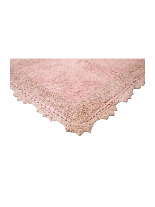 Anna Riska Бански килим Памук Правоъгълена Lace 430070 Розов 65x120бр