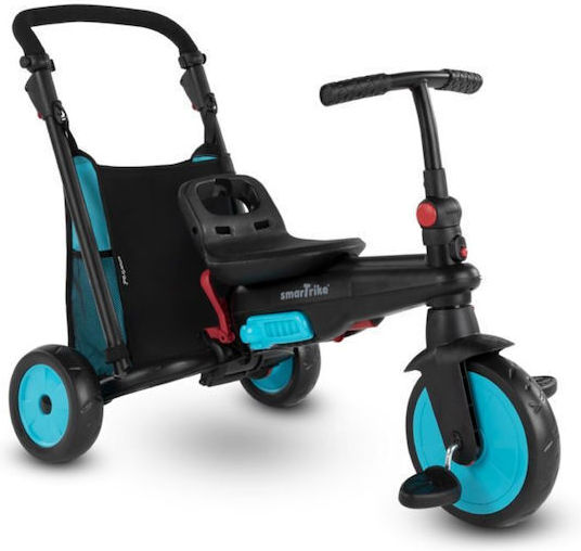 Smart Trike Kinder-Dreirad STR3 Folding Faltbar, Umwandelbar mit Elternlenker & Zelt für 9+ Monate Blau