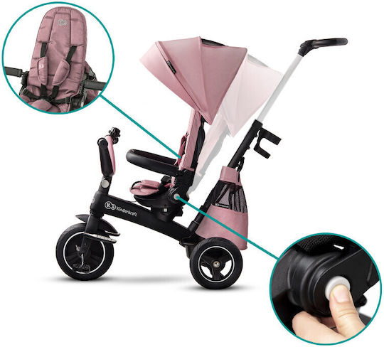 Kinderkraft Easytwist Wandelbar mit Elterngriff 5 in 1 für 9 Monate Rosa