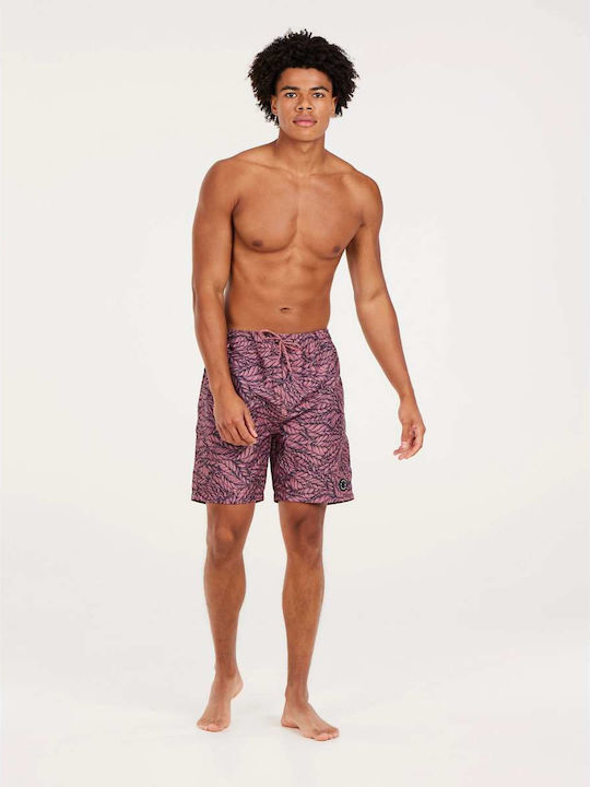 Beachshort Men's Swimwear Bermuda Pink/blue with Patterns