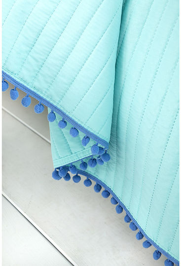 Nima Kids Quilt Single Finesse Bright Aqua 160x240cm