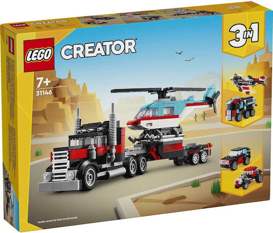 Lego Creator Flatbed Truck With Helicopter for 7+ Years