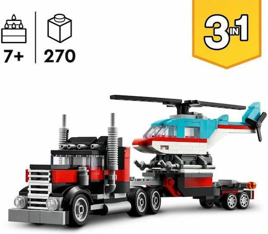 LEGO Creator Flatbed Truck With Helicopter για 7+ Ετών 270τμχ