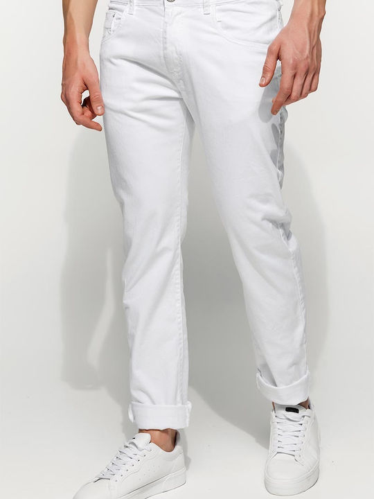 Edward Jeans Men's Jeans Pants in Slim Fit White