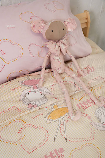 Biokarpet Naf Naf Fairies 353 Cream Pink Σετ Σεντόνια-σετ Σεντόνια