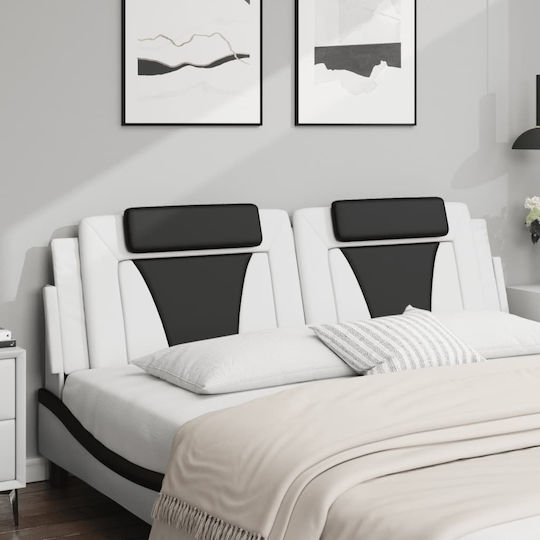 vidaXL Headboard Cushion with Leather White/Black