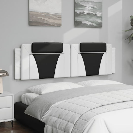 vidaXL Headboard Cushion with Leather White/Black